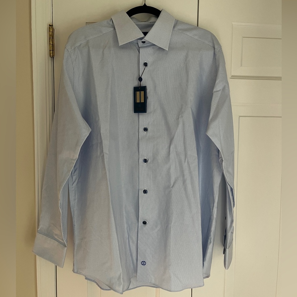 NWT David Donahue Charcoal Dress Shirt